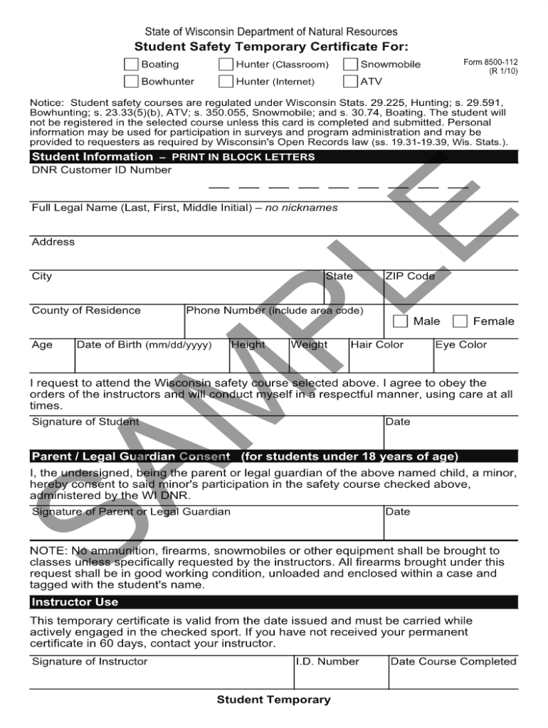 Student Registration Form 8500 112