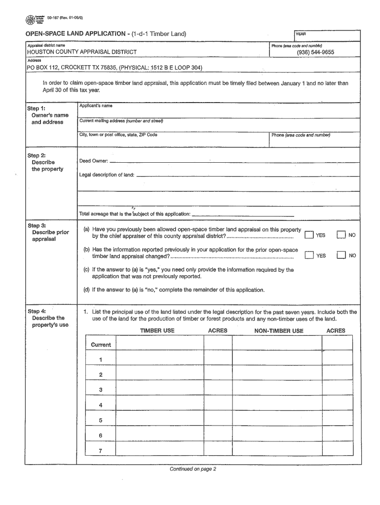 1 Cl 1 Timber Land  Houston County Appraisal District  Houstoncad  Form