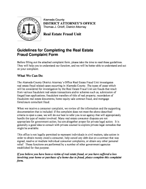 District Attorney Los Angeles Real Estate Fraud Form