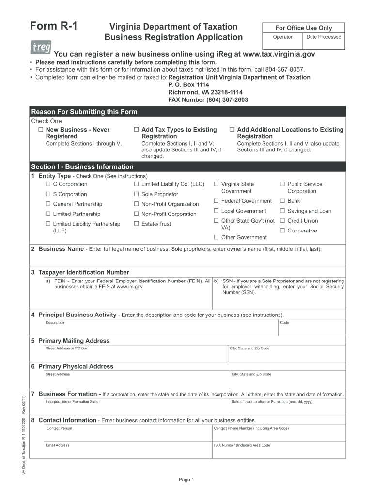  Virginia Form R 1 2011