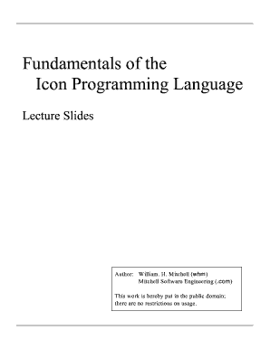 Fundamentals of the Icon Programming Language  Form