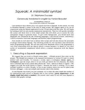 Squeak a Minimalist Syntax! Esug Form