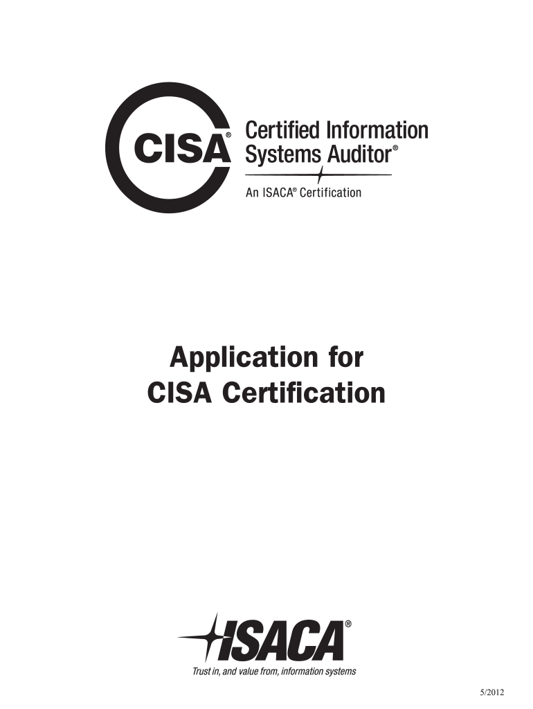  Cisa Application for Cisa Certification 62011 Form 2012