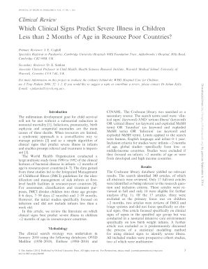 Which Clinical Signs Predict Severe Illness in Children Less Than 2 Tropej Oxfordjournals  Form