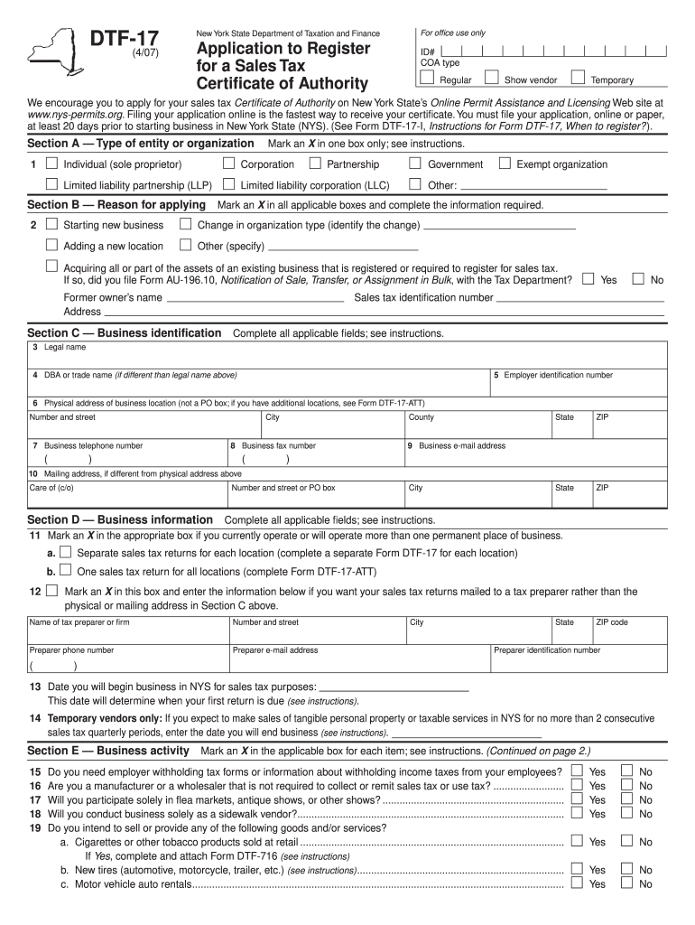  Dtf 17 Paper Form 2007