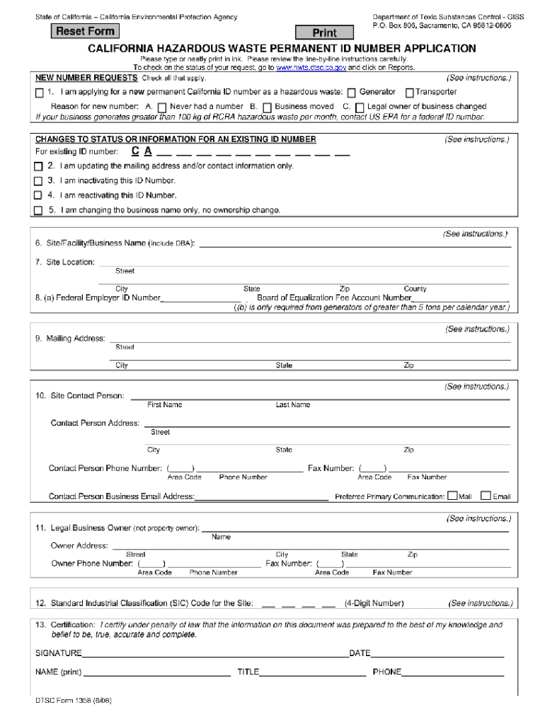  Dtsc Form 1358 2008