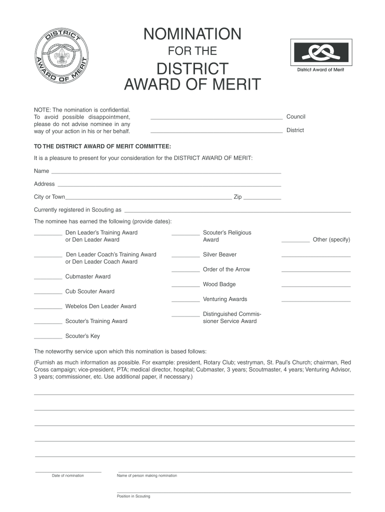  District Award of Merit 2002-2023