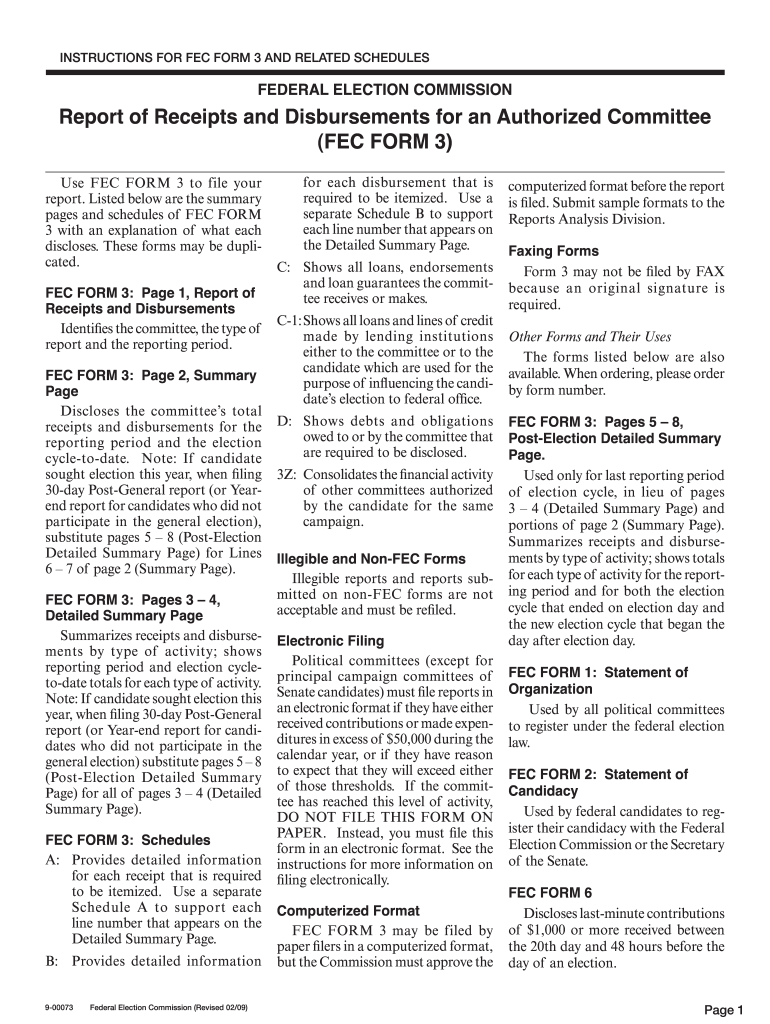 Fec Form 3 Fillable