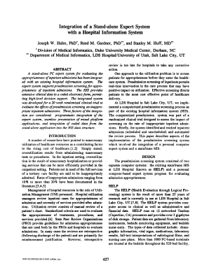 Integration of a Stand Alone Expert System with National Center for Ncbi Nlm Nih  Form