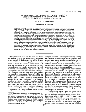 APPLICATION of TIMEOUT from POSITIVE REINFORCEMENT Ncbi Nlm Nih  Form