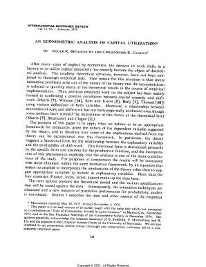 An ECONOMETRIC ANALYSIS of CAPITAL UTILIZATION Econ Umd  Form