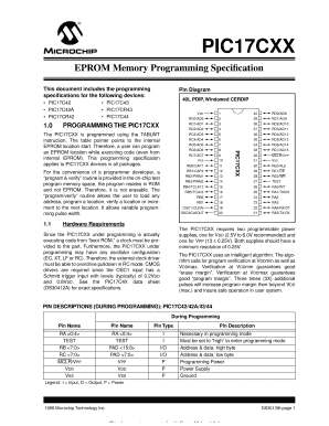 EPROM Memory Programming Specification  Form