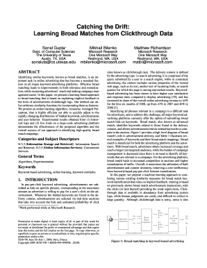 Catching the Drift Microsoft Research  Form