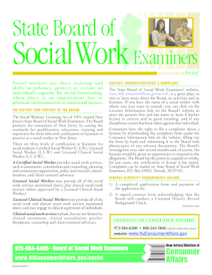 Social Work Examiners  Form