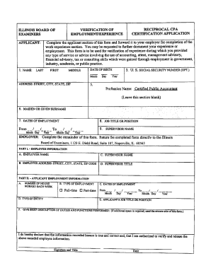 Cpa Experience Verification Form