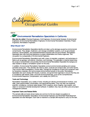 Environmental Remediation Specialists Calmis Ca  Form