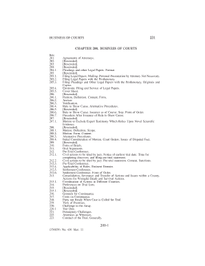 CHAPTER 200 BUSINESS of COURTS BUSINESS of COURTS  Form