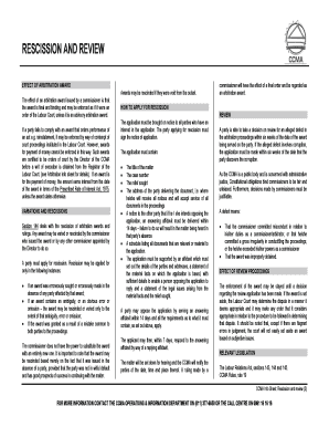 Ccma Rescission Application Form