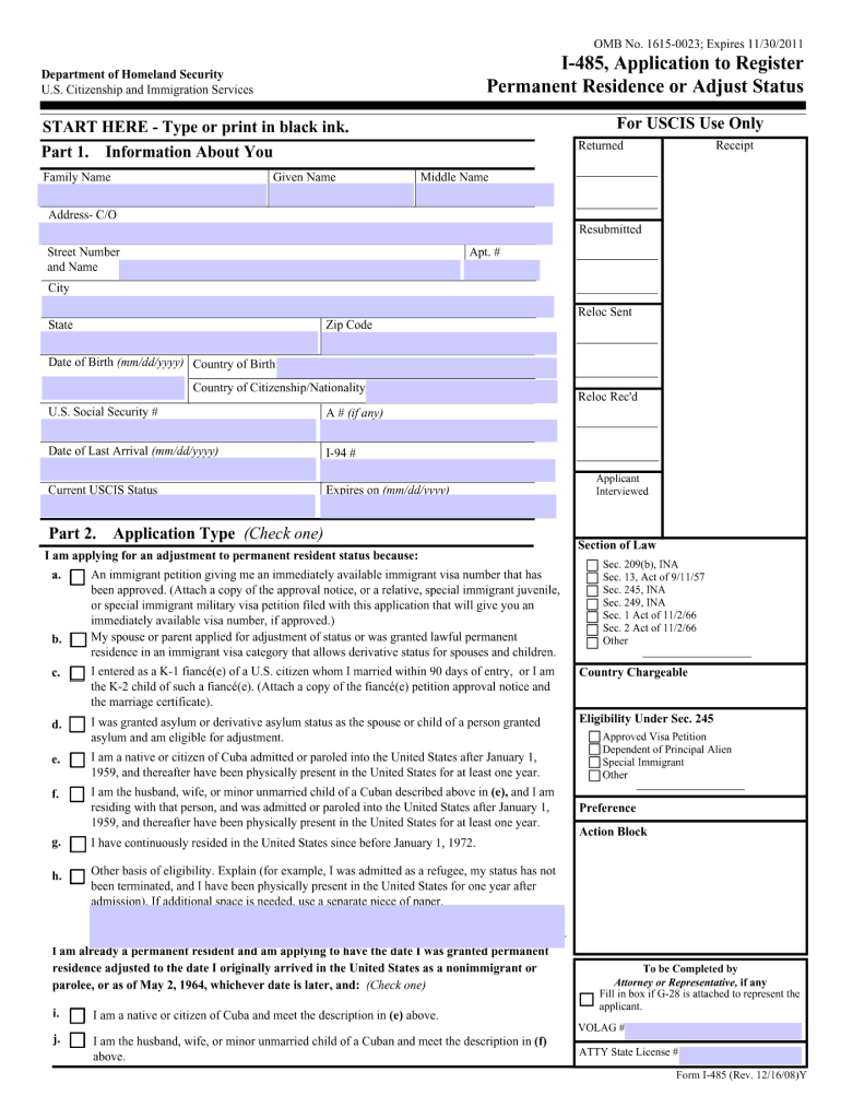  Version 620 I485 Form 2021