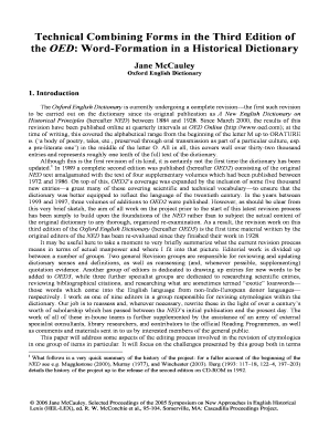 Technical Combining Forms in the Third Edition of the OED Word