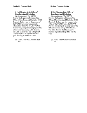 Originally Proposed Rule 11 2 Director of the Office of Enrollment Uspto  Form