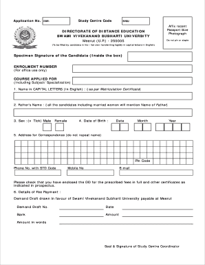 Subharti University Distance Education Admission Form PDF