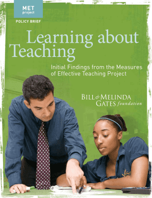 Initial Findings from the Measures of Effective Teaching Project Gatesfoundation  Form