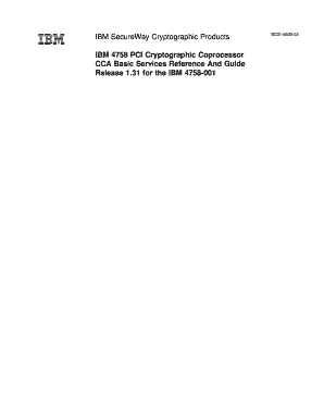 IBM SecureWay Cryptographic Products IBM 4758 PCI  Form