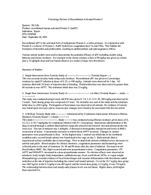 Toxicology Review Food and Drug Administration Fda  Form