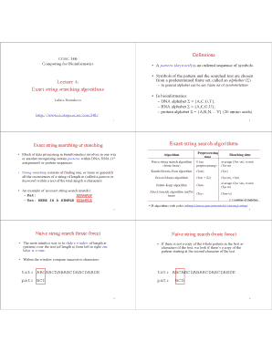 Lecture 4 Exact String Searching Algorithms Cs Otago Ac  Form