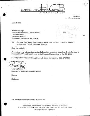 Touhy Letter Sample  Form