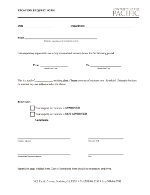 Vacation Request Form