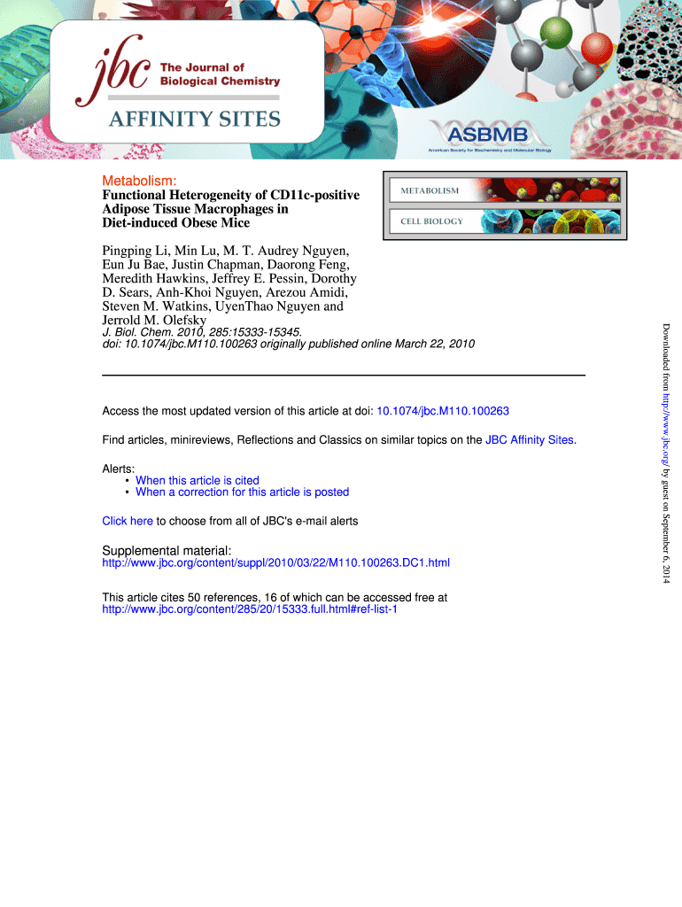 Functional Heterogeneity of CD11c Positive Adipose Tissue Jbc  Form