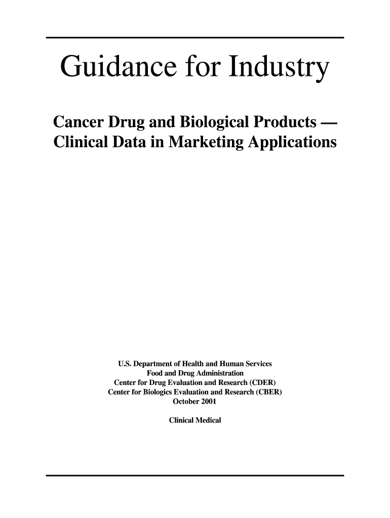 Cancer Drug and Biological Products  Clinical Data in Marketing Applications  Form