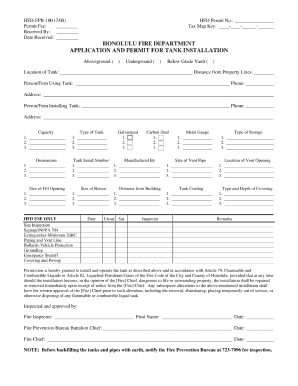 Honolulu Fireworks Permit  Form