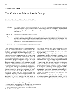 The Cochrane Schizophrenia Group SciELO Scielo  Form