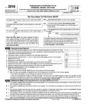 Irs Form 2210 for