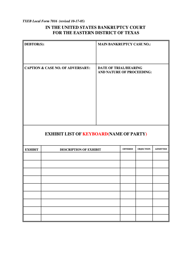  Txeb Form 7016 2005-2024