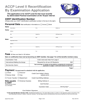  Asnt Level 3 Application Form 2010-2024