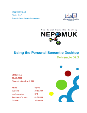 Deliverable D2 3 Using the Personal Semantic Desktop Dev Nepomuk Semanticdesktop  Form