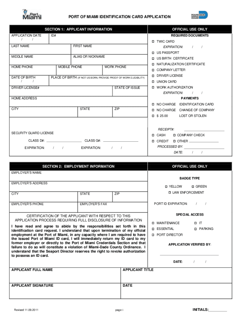 Twic Card Miami  Form