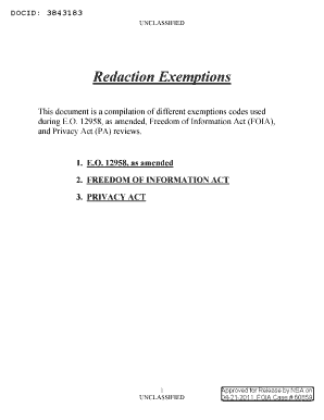 Redaction Exemptions Nationalsecuritylaw  Form