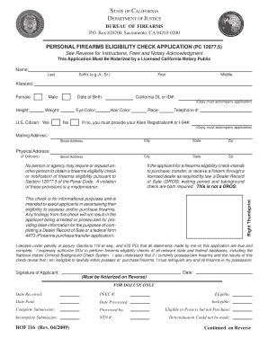  Personal Firearms Eligibility Check 2016