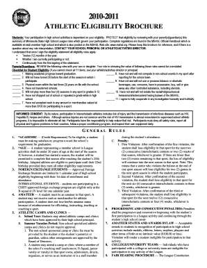 Athletic Eligibility Information Mshsl