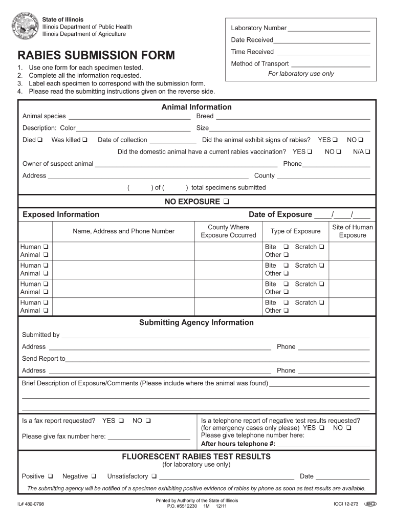 Get and Sign Rabies Submission 2011-2022 Form