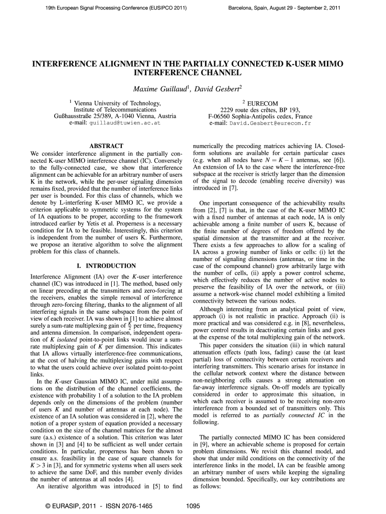 Blind Interference Alignment Form