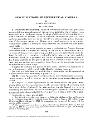 SPECIALIZATIONSIN DIFFERENTIAL ALGEBRA Ams  Form