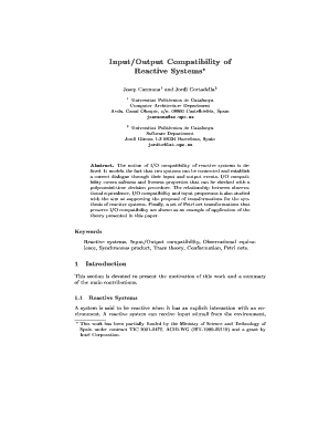 Input Utput Compatibility of Reactive Systems* Josep Carmona1 Lsi Upc  Form