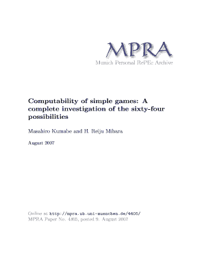 Computability of Simple Games a Complete Investigation of MPRA Mpra Ub Uni Muenchen  Form