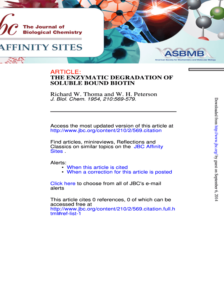 The ENZYMATIC DEGRADATION of SOLUBLE BOUND BIOTIN* it Jbc  Form